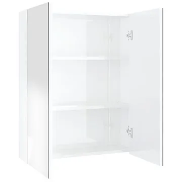 Shumee Koupelnová skříňka se zrcadlem 60 × 15 × 75 cm, MDF, zářivě bílá (331525)