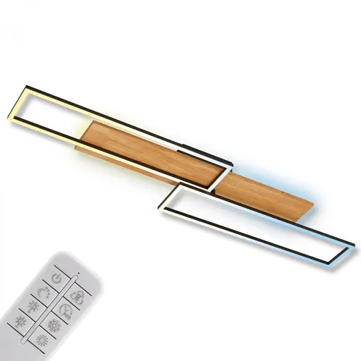 BRILONER Cornice LED stropní svítidlo, stmívatelné, 2 rámy, 4100lm, 38W, CCT ovladač, dálkový ovladač, černá 3809014