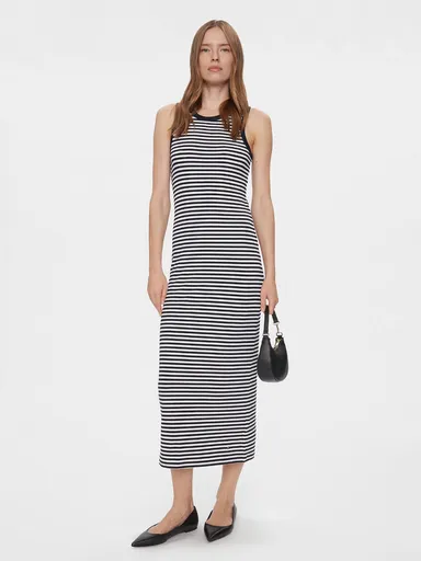 Tommy Hilfiger dámské pruhované tmavomodré letní šaty WW0WW41996 S