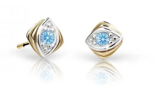 Cutie Jewellery Zlaté dětské náušnice C1897-30-X-1 světle modrá
