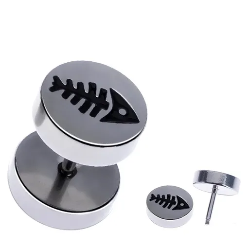 Nepravý plug z oceli s kostrou ryby v kolečku