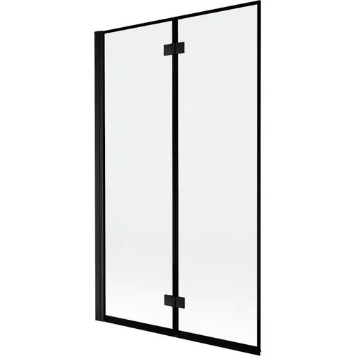 MEXEN MIST vanová zástěna 110x150 cm 6mm 2-s, černá, okraj, levá 8A9-110-002-70-70-L