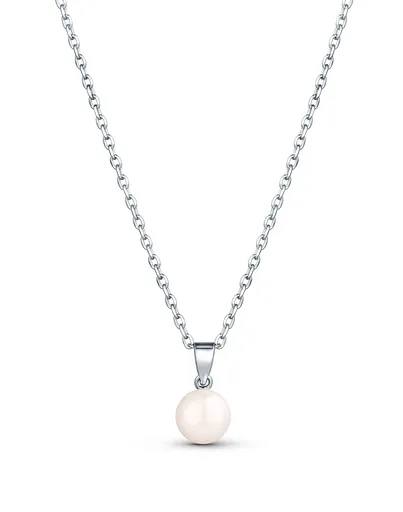 JwL Luxury Pearls Jemný stříbrný náhrdelník s pravou perlou JL0835 (řetízek, přívěsek)