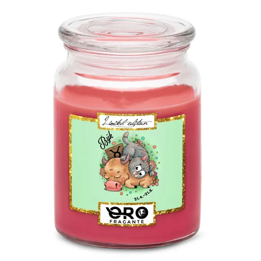 Svíčka Kočičí znamení – býk (Vůně svíčky: Višně v čokoládě)