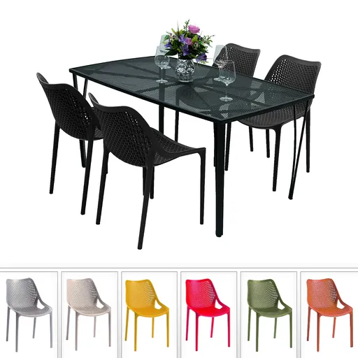 Zahradní sestava DUBLIN/ASTOR 1+4 (různé barvy) černá