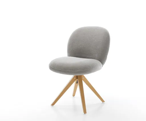 Jídelní židle Nube-Flex strukturovaná látka Měkký šedá dřevěná