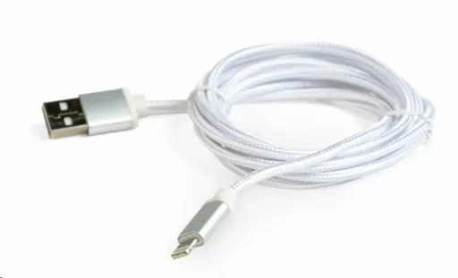 GEMBIRD Kabel USB 2.0 Lightning (IP5 a vyšší) nabíjecí a synchronizační kabel, opletený, 1, 8m, stříbrný, blis