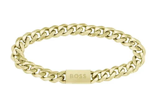 Hugo Boss Stylový pozlacený náramek pro muže Chain Link 1580403 19 cm