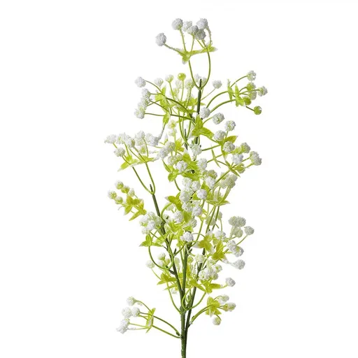 Dekorace zelená umělá rostlina s bílými kvítky - 10*10*70 cm 6PL0286