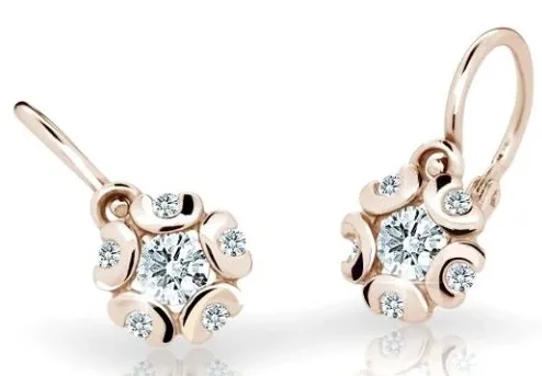 Cutie Diamonds Krásné dětské náušnice z růžového zlata s brilianty DC2178-10-00-X-4