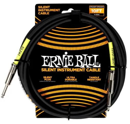 Ernie Ball Classic Silent Instrument Cable Straight/Straight 10ft Blac
