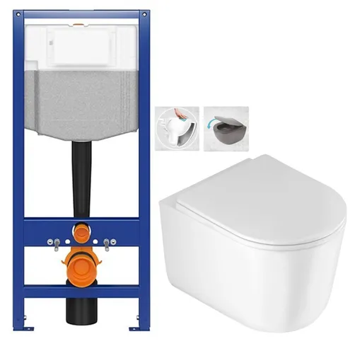 AKCE/SET CERSANIT předstěnový instalační systém bez tlačítka + WC DEANTE Jasmin se sedátkem RIMLESS K97-526 X JA1