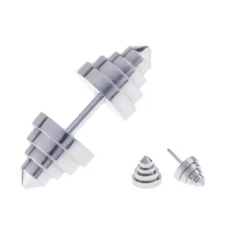 Falešný plug do ucha ve tvaru pyramidově seřezaného kuželu