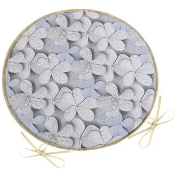 BELLATEX Sedák DITA 79/401 - kulatý, hladký, prům.40cm, šedý květ (9530)