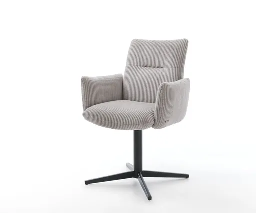 Jídelní židle Jova-Flex s područkami manšestr stříbrno-šedá