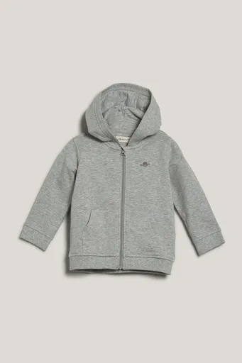 MIKINA GANT SHIELD ZIP HOODIE LIGHT GREY MELANGE