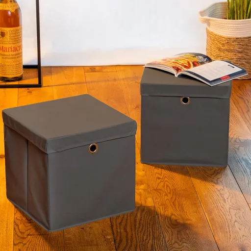 Haushalt international Úložný box, šedý, 2 ks