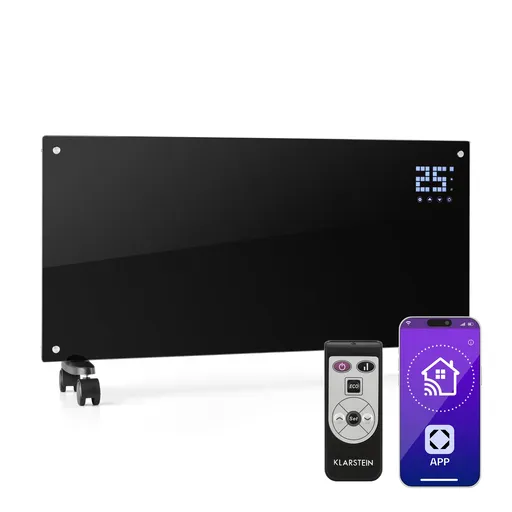 Klarstein Bornholm Smart, konvektor, 2000 W, Wi-Fi, LED displej, časovač, IP24, černý