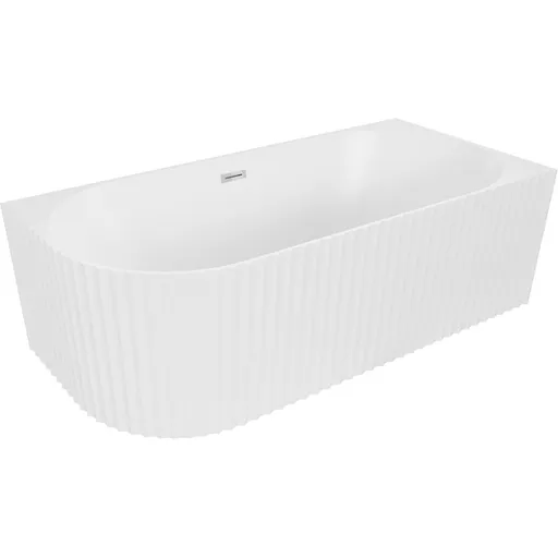 MEXEN/S Gia volně stojící rohová vana reliéf pravá 170 x 80, bílá mat, sifon a přepad chrom 52701708001P-01