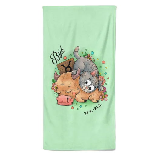 Osuška Kočičí znamení – býk (Velikost osušky: 70x140cm)