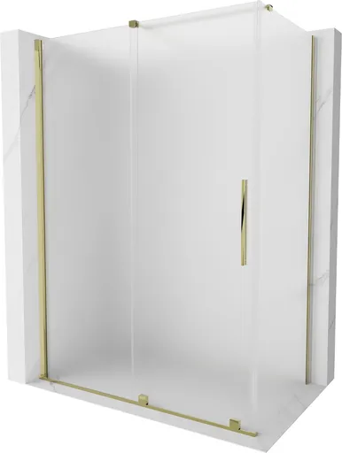 MEXEN/S Velar sprchový kout, posuvné dveře 140 x 85, dekor, zlato 871-140-085-31-50