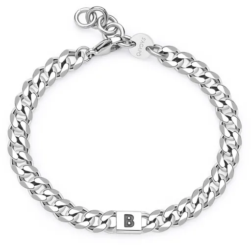 S'Agapõ Pánský ocelový náramek s písmenem B Monogram SMG12