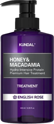 KUNDAL Hydrointenzivní proteinová kúra na vlasy Honey & Macadamia English Rose (Treatment) 500 ml