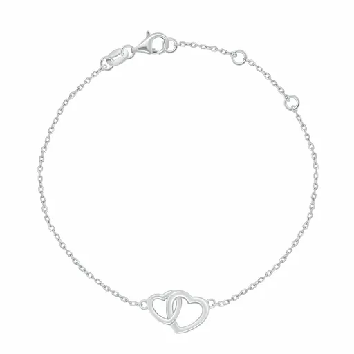 Brilio Silver Romantický stříbrný náramek se srdíčky BRC242W