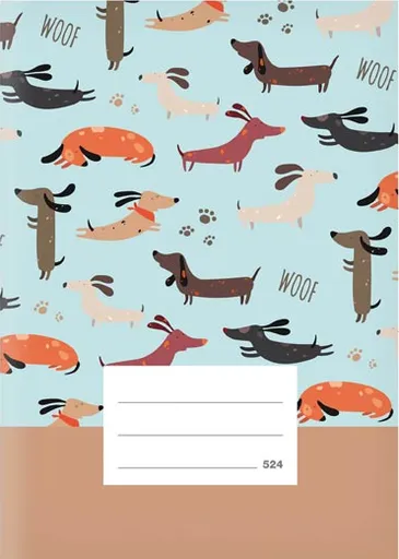 Školní sešit LUX A5 524, Jezevčíci