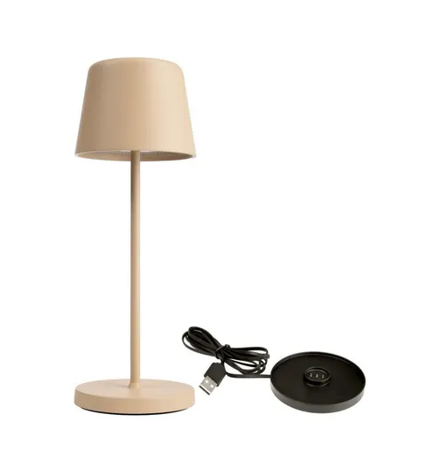 Light Impressions Deko-Light nabíjecí svítidlo - sada Canis Mini béžová + nabíjecí základna 620202