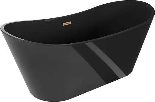 MEXEN/S Montana vana volně stojící 170 x 80, černá, sifon a přepad měď kartáčovaná 52011708070-65