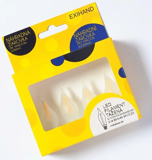 Exihand Blistr 4 matné žárovky LED FILAMENT pro svícen 34V/0,25W tažená