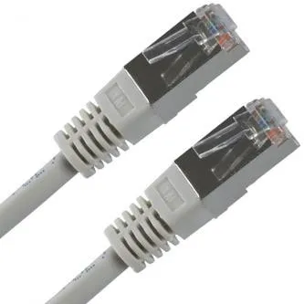 Síťový LAN kabel FTP patchcord, Cat.5e, RJ45 samec - RJ45 samec, 7 m, stíněný, šedý, economy