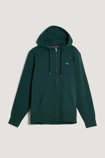 MIKINA GANT REG SHIELD FULL ZIP HOODIE TARTAN GREEN