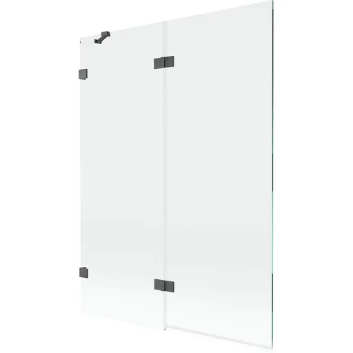 MEXEN/S Lunar vanová zástěna 2-křídlová levá 130 x 150, transparent, grafit kartáčovaná 897-130-100-66-00-L