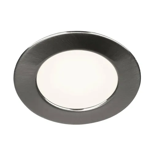 SLV BIG WHITE DL 126, vestavné svítidlo, LED, 3000K, kulaté, kartáčovaný kov, 2,8 W, vč. listových pružin 112225