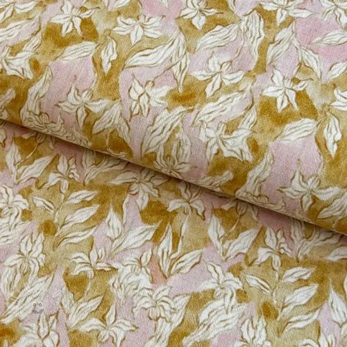 Viskóza se lnem CREPE Flowers Tomi digital print