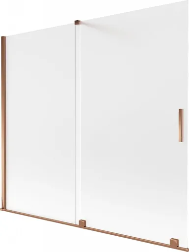 MEXEN/S Velar dvoukřídlá posuvná vanová zástěna 180 x 150, dekor, růžové zlato 896-180-000-31-60