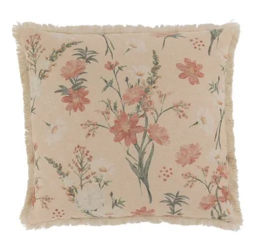 Růžový povlak na polštář s divokými květy Aix Wild Flowers - 50*50 cm Chic Antique