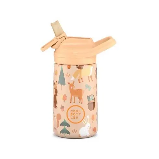 COOL BOTTLES KIDDIE WOODLAND BUDDIES 3D 350 ML Dětská termo láhev, hnědá, velikost 350 ML