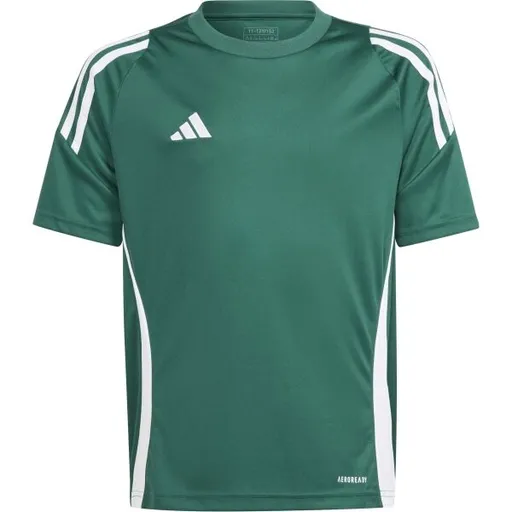 adidas TIRO24 JERSEY Y Chlapecký fotbalový dres, tmavě zelená, velikost