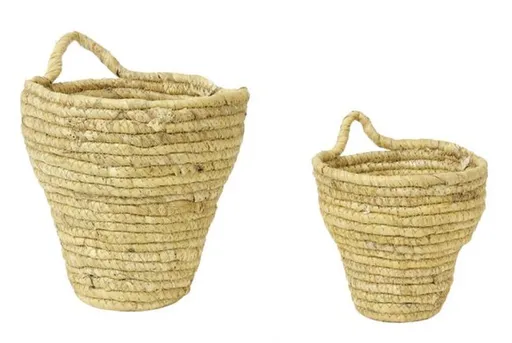 2 ks pletených přírodních košíků s uchy Lionny - Ø18*17/ Ø13*13cm Light & Living