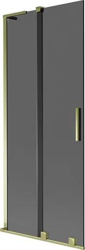 MEXEN/S Velar L dvoukřídlá posuvná vanová zástěna 80 x 150, grafit, zlatá 896-080-003-41-50
