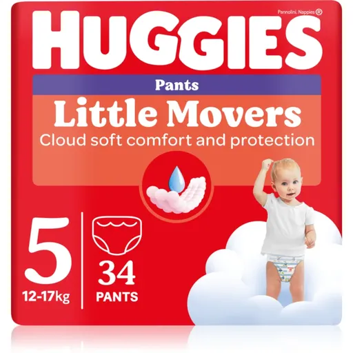 Huggies Little Movers Pants jednorázové plenkové kalhotky 12-17 kg 34 ks