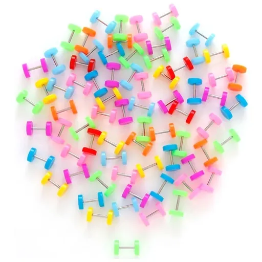 Fake plug - neonové barvy - Barva piercing: Aqua