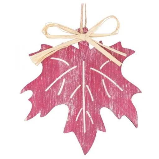 Dřevěný list na zavěšení vínový javor 10 cm