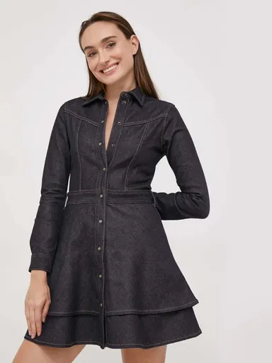 Pepe Jeans dámské modré džínové šaty PL953375000 L