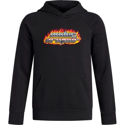 Under Armour RIVAL FLEECE FLAMIN Chlapecká mikina, černá, velikost XL
