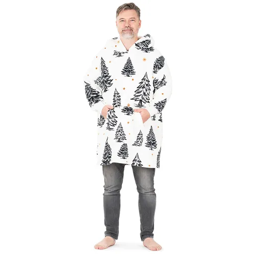 4Home Beránková mikina mikroplyš Frosted Trees, uni L - pánské