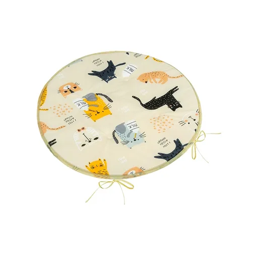 Bellatex Sedák Adéla kulatý hladký Kočka žlutá, 40 x 40 cm